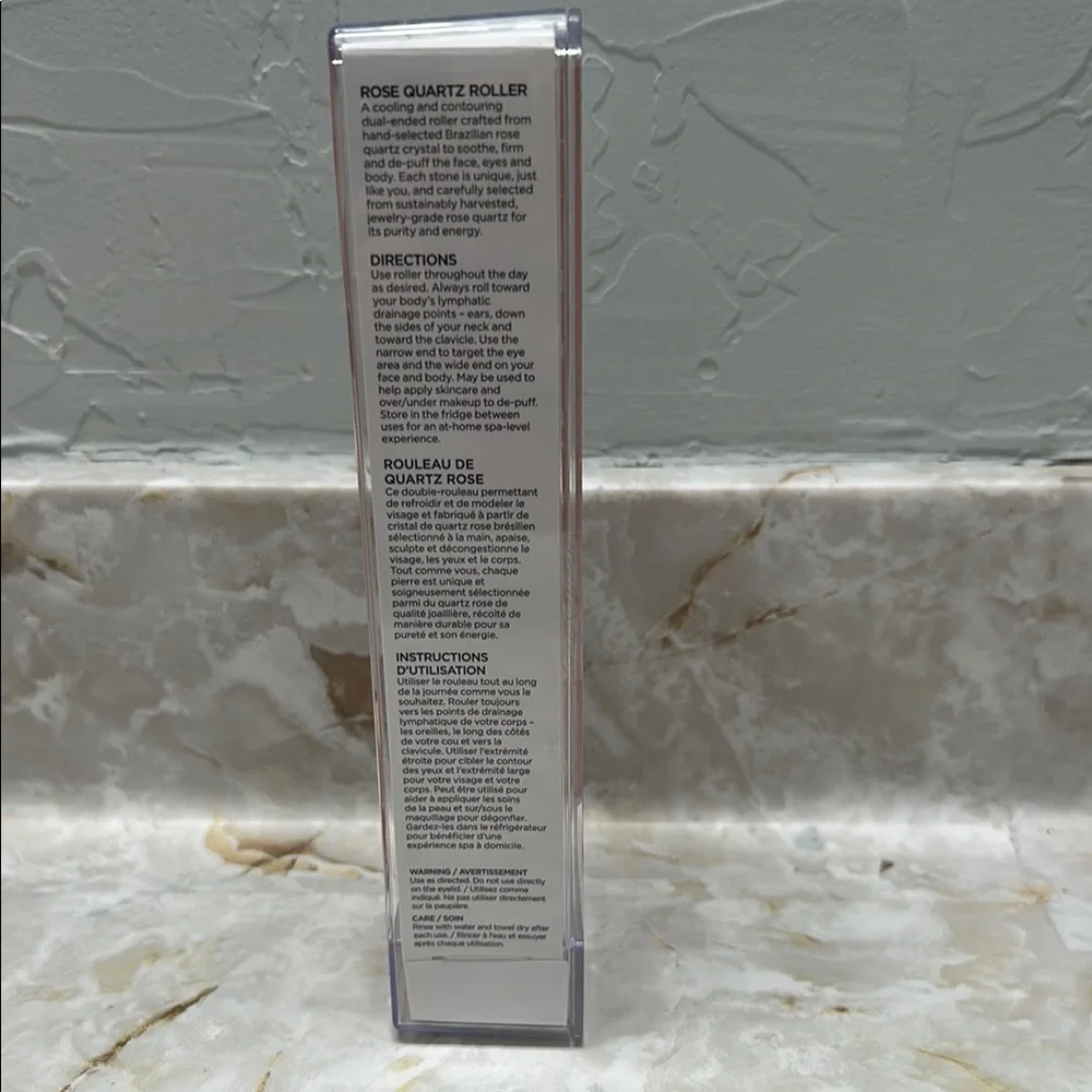 BEAUTYBIO Rose Quartz‎ Crystal Roller for Face Eyes Body Lymphatic Drainage